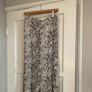 Reformation Bea Snake Print Midi Skirt (Size 8)